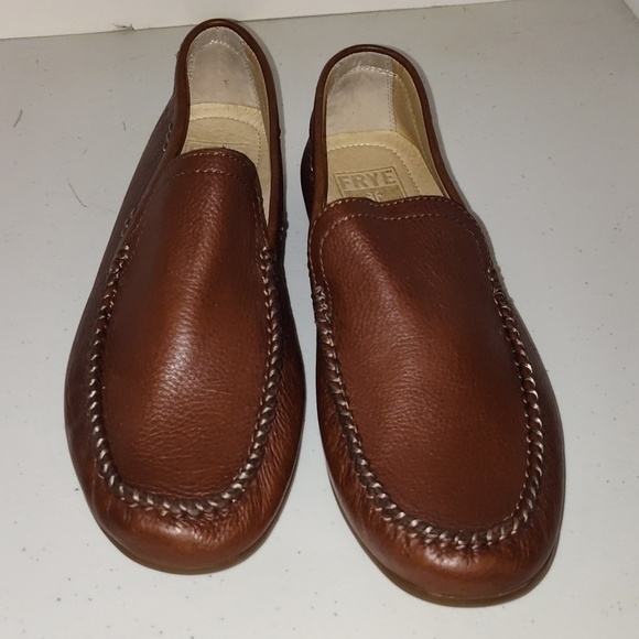 Frye Men\'s Lewis Venetians brown loafer Leather Shoes  size 8 main image 9